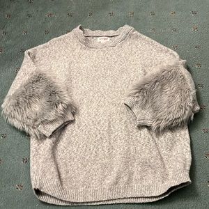 Cat & Jack Fur Sleeve Sweater